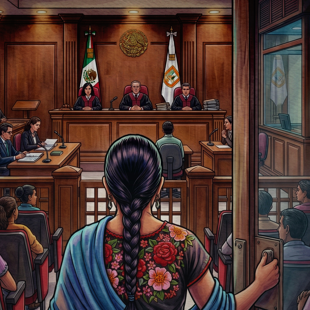 Servidor público entregando documentos de renuncia en una oficina gubernamental, ilustrando la salida informal del servicio público en México